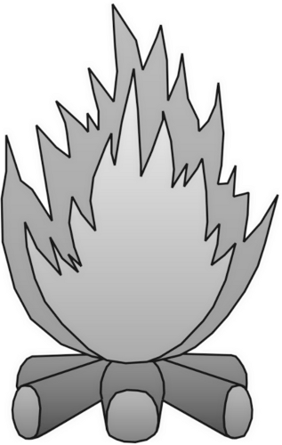 Log Campfire BW Clip Art Download