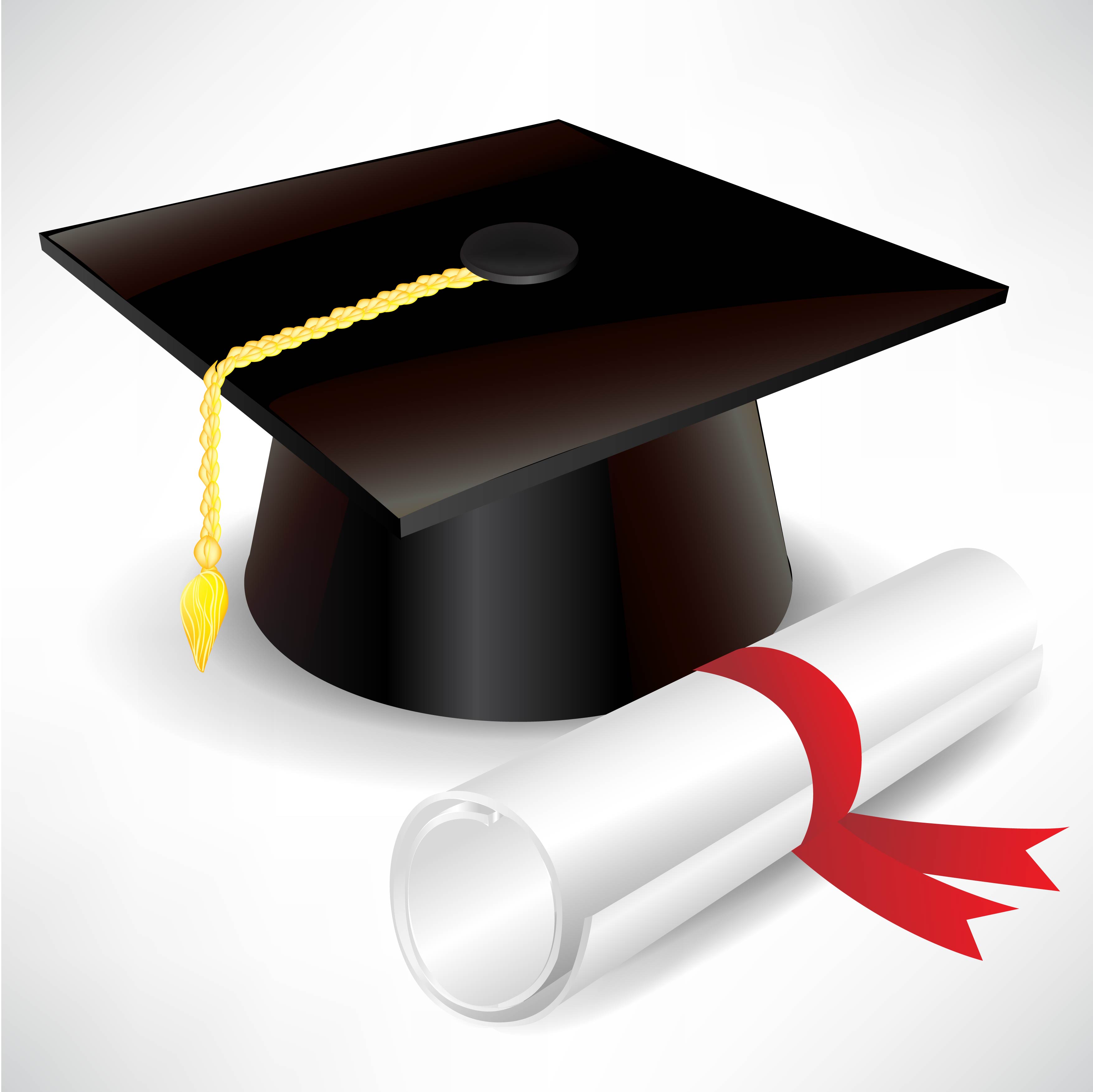 Graduation cap and diploma vector Free Vector / 4Vector