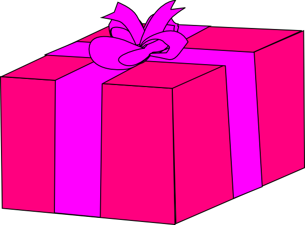 Pink Gift Box clip art - vector clip art online, royalty free ...