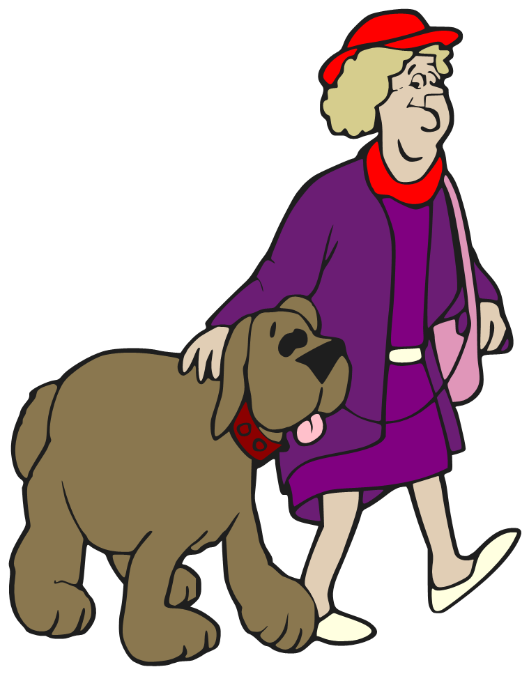 Beanie's Tag You're It: Red Hat lady and big brown dog