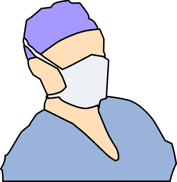 Doctor Wearing Sanitary Mask clip art - vector clip art online ...
