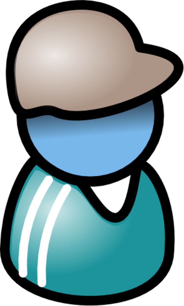 user icon male man wearing football hat - vector Clip Art