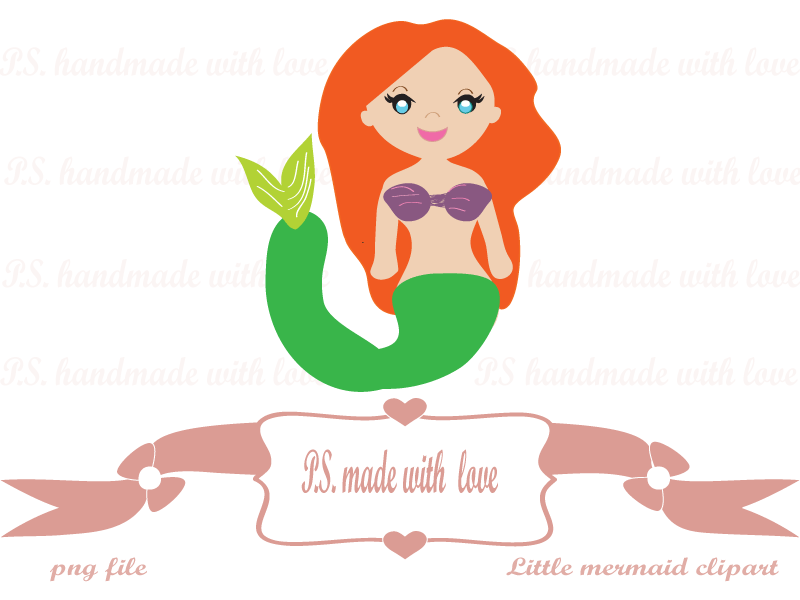 Little Mermaid Digital Image-clipart For Personal And Commercial ...