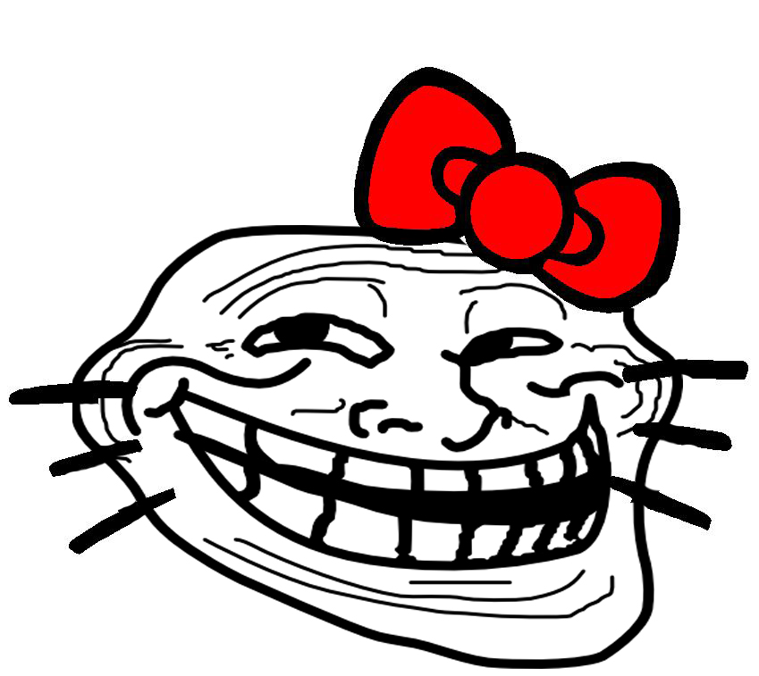 Amazing Troll Face Hello Kitty By Goldenfairyuni Dfxddf ...