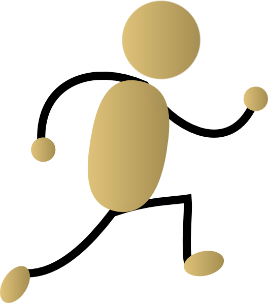 Golden Jogging Man clip art - vector clip art online, royalty free ...