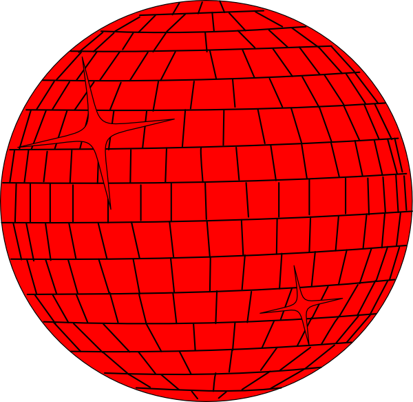 Red Disco Ball clip art - vector clip art online, royalty free ...