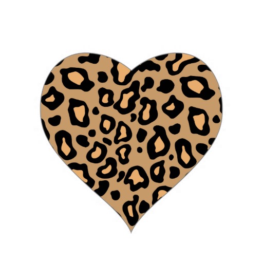 Leopard Animal Print Heart Stickers | Zazzle