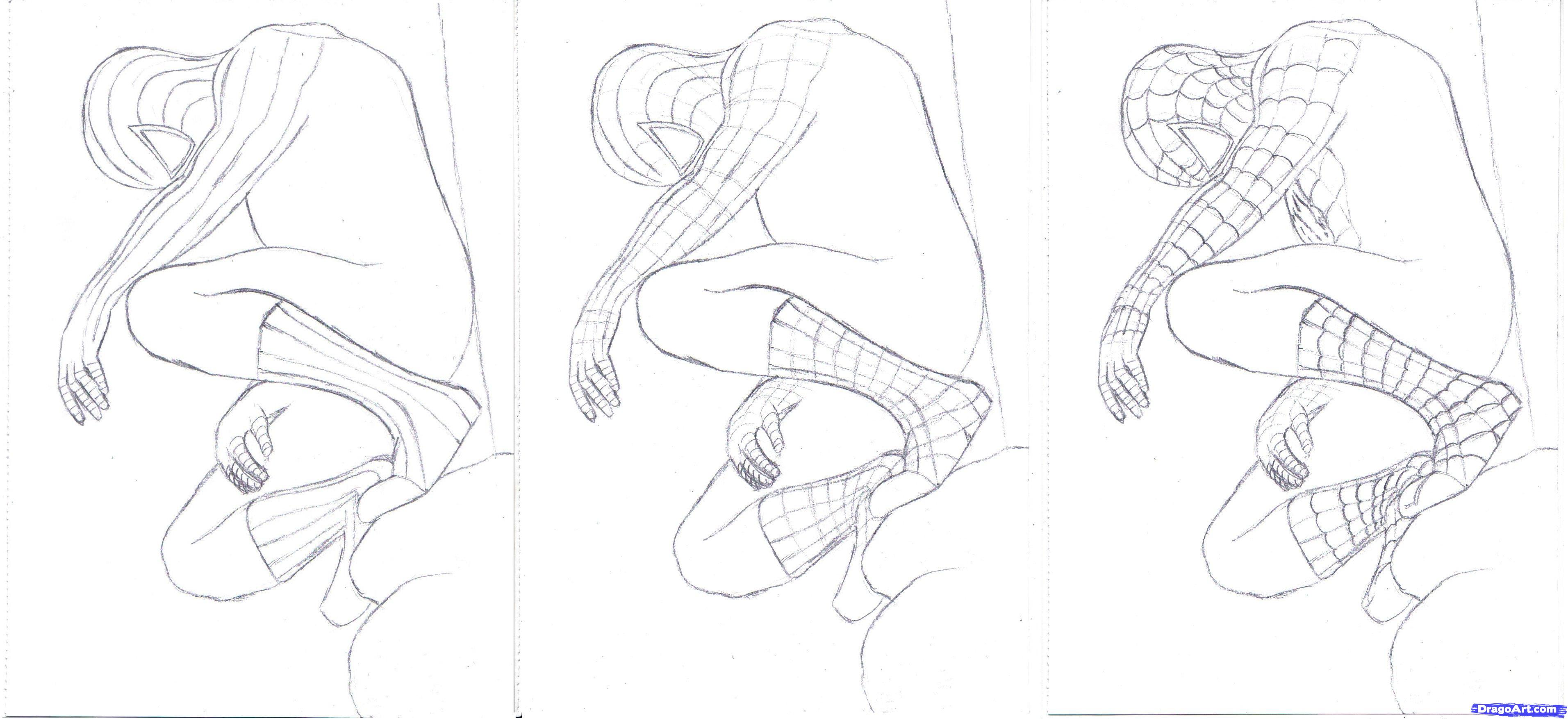 How to Draw Black Spiderman, Black Spiderman, Step by Step, Marvel ...