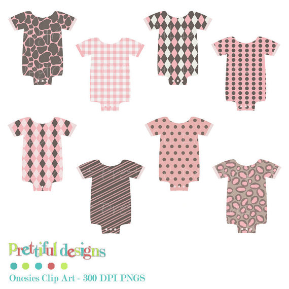 Clip Art Onesie Baby Girl Onesie Scrapbooking by PrettifulDesigns