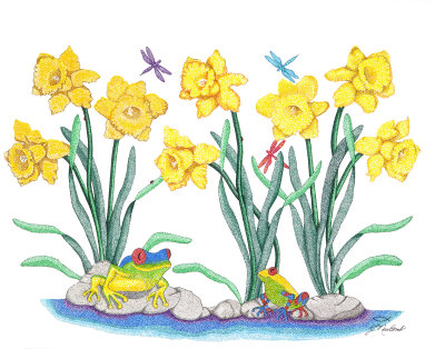 Daffodil Parade Drawing at ArtistRising.com