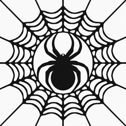 Foliate Spider In Cobweb Clip Art | Printables | Pinterest