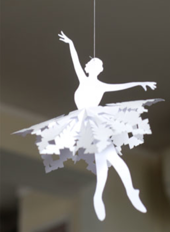 Paper Ballerina Snowflakes - Kids Kubby