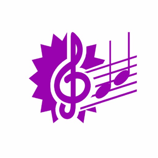 treble clef eighth notes staff graphic purple.png acrylic cut out ...