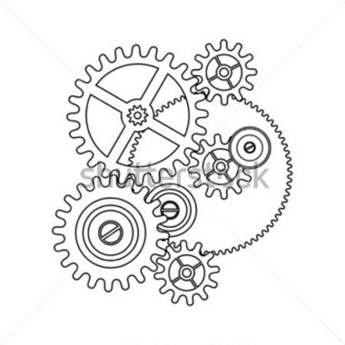Clock Gear Shape Blueprint Outline stock vector - Clipart.me