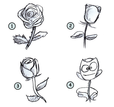 How to draw a rose