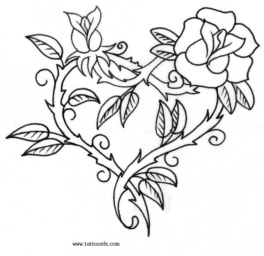 Tattoo Designs Of Flowers Heart Shapes | Tattoomagz.com › Tattoo ...