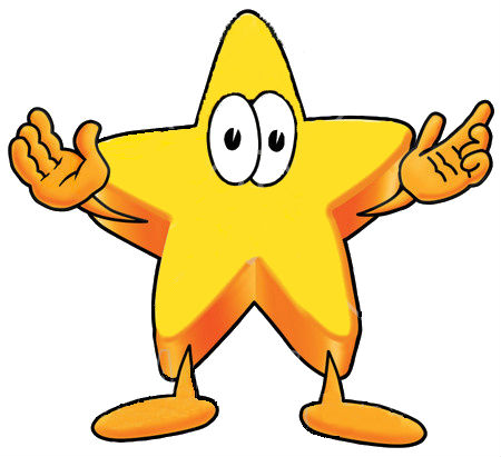 17470-Clipart-Picture-Of-A-Star-Mascot-Cartoon-Character-With-Open ...