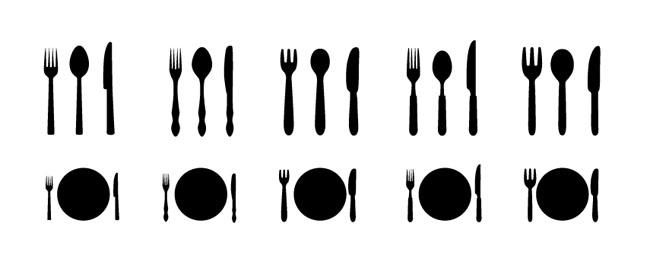 knife forks dishware Silhouettes - Free Vector Site | Download ...