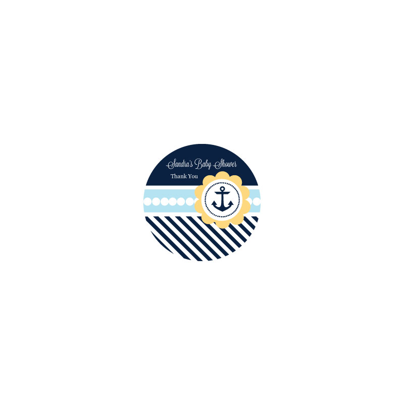 Nautical Baby Shower Personalized Round Labels