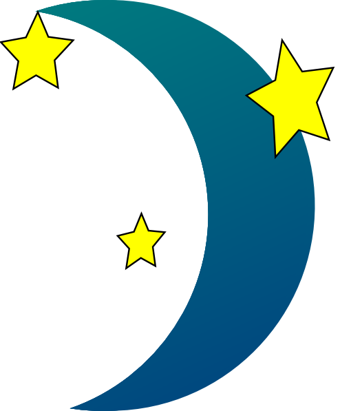 Crescent Moon N Stars clip art - vector clip art online, royalty ...