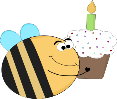 Funny Birthday Bee Clip Art - Funny Birthday Bee Image