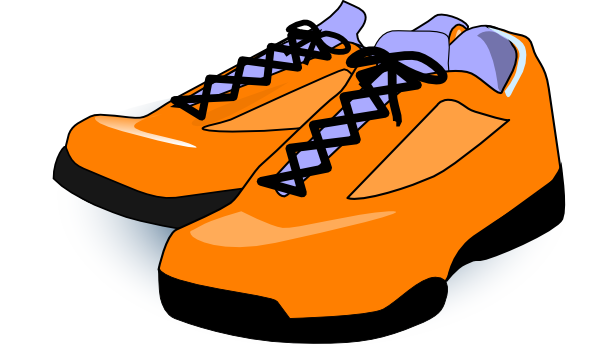 Orange Tennis Shoes clip art - vector clip art online, royalty ...