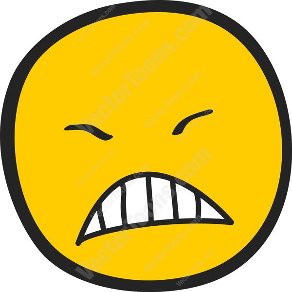 Frustrated Angry Pained Emoticon With Clenched Teeth | Stock ...