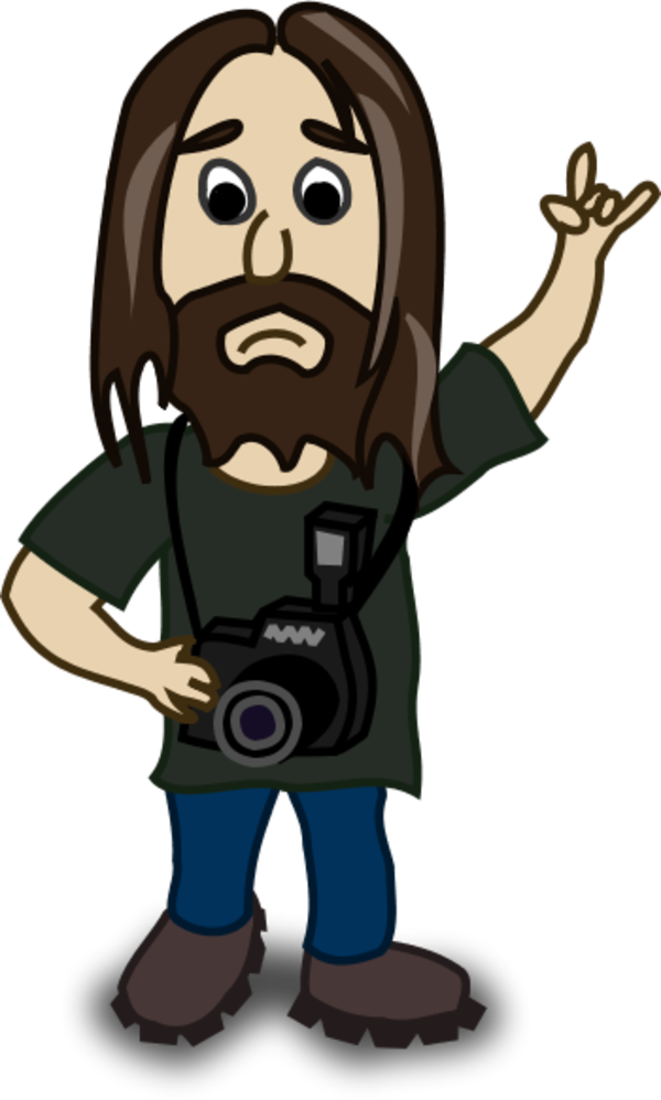 man carrying camera comic cartoon - vector Clip Art