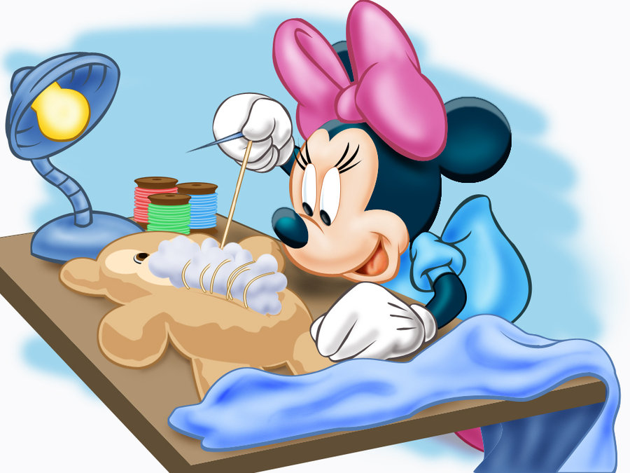 Minnie sewing by Duncecap-Dan on deviantART