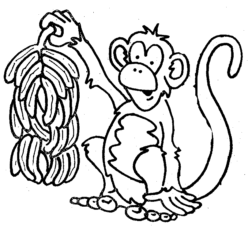 Baby Monkey With Banana Clip Art