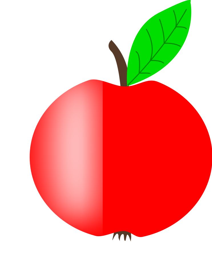 Apple Red with a Green Leaf Clipart, vector clip art online ...