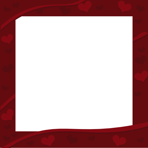 Rich Dark Red Border with Hearts Decor for Valentine's Day | 3D ...