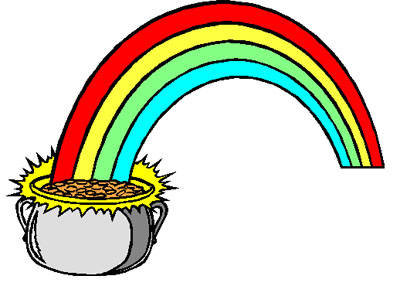 Rainbow With Pot Of Gold Clipart Black And White | Clipart Panda ...