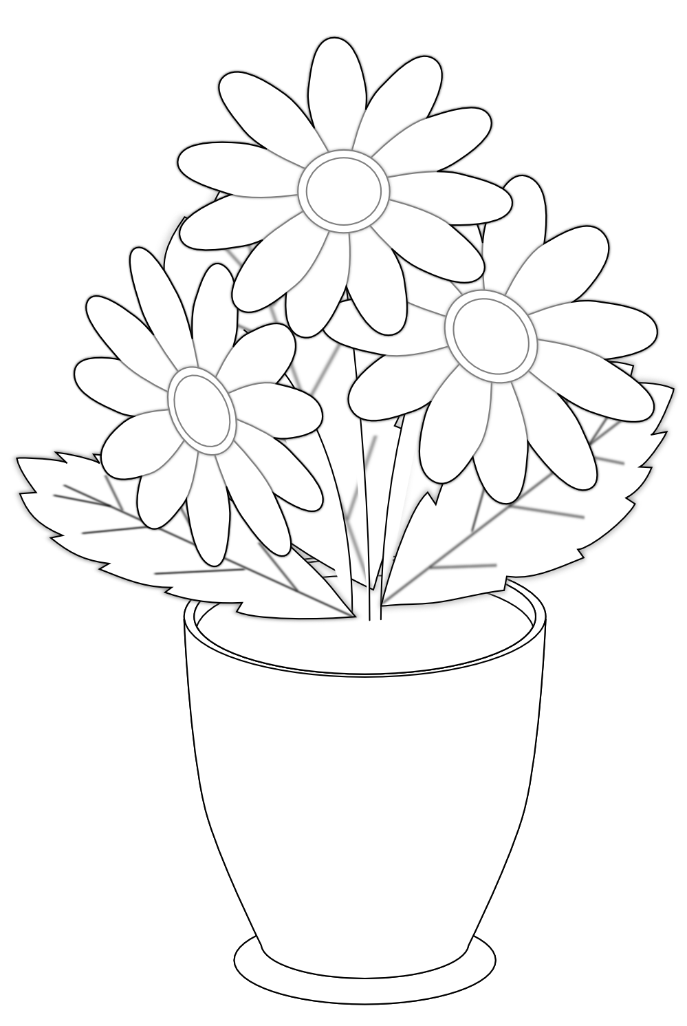 Flowers For > Black And White Flower Clipart Daisy