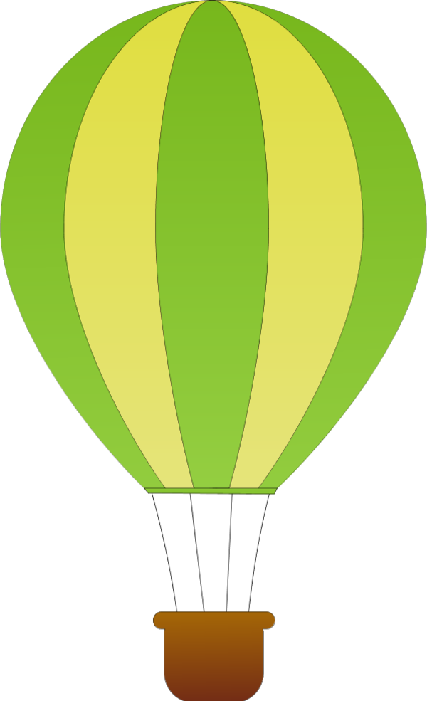Vertical Striped Hot Air Balloons 1 - vector Clip Art