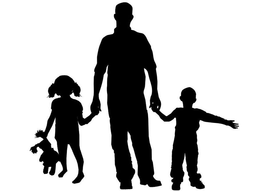 Coloring page father with children - img 26163.