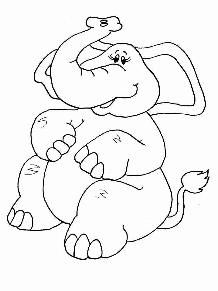 Elephant sitting Colouring Pages (page 2)