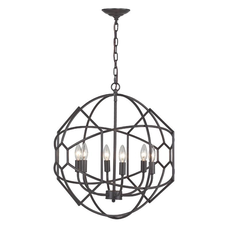 District17: Rustic Iron Orb Chandelier With Honeycomb Metal Work ...