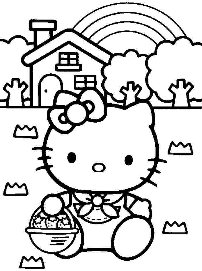 Free Cartoon Hello Kitty Coloring Pages For Kids & Girls #