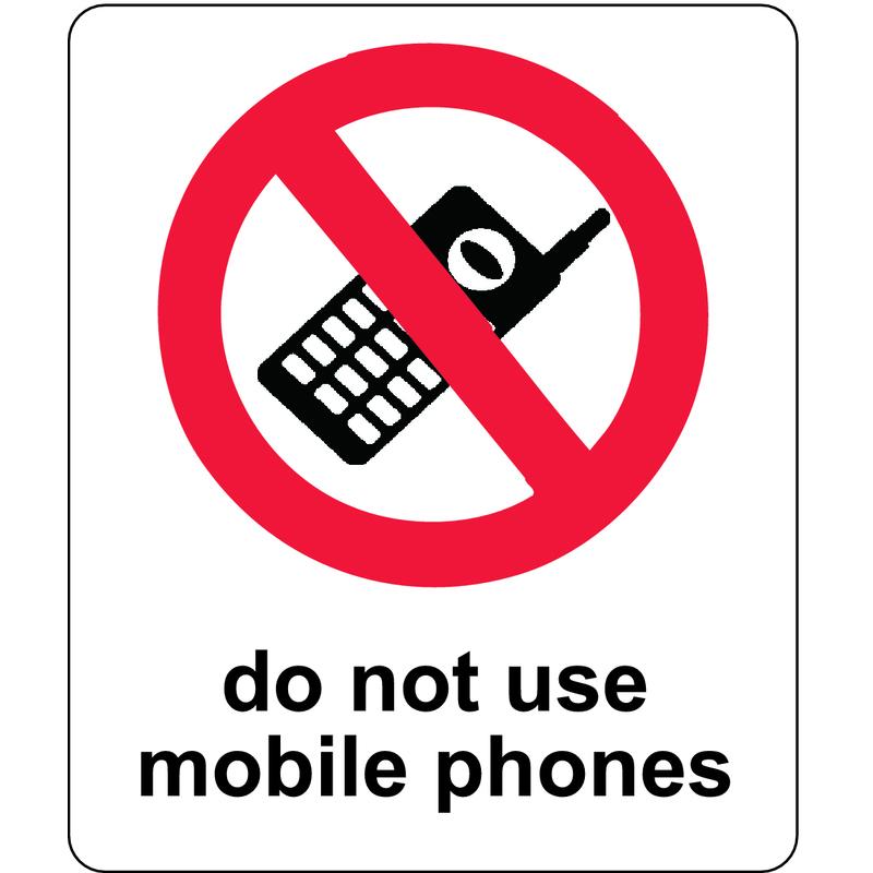 Do Not Use Cell Phone Signs
