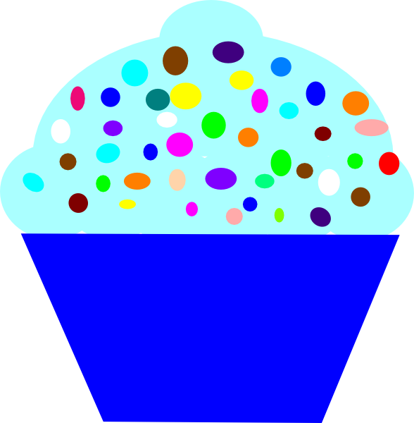 Cupcake Blue clip art - vector clip art online, royalty free ...