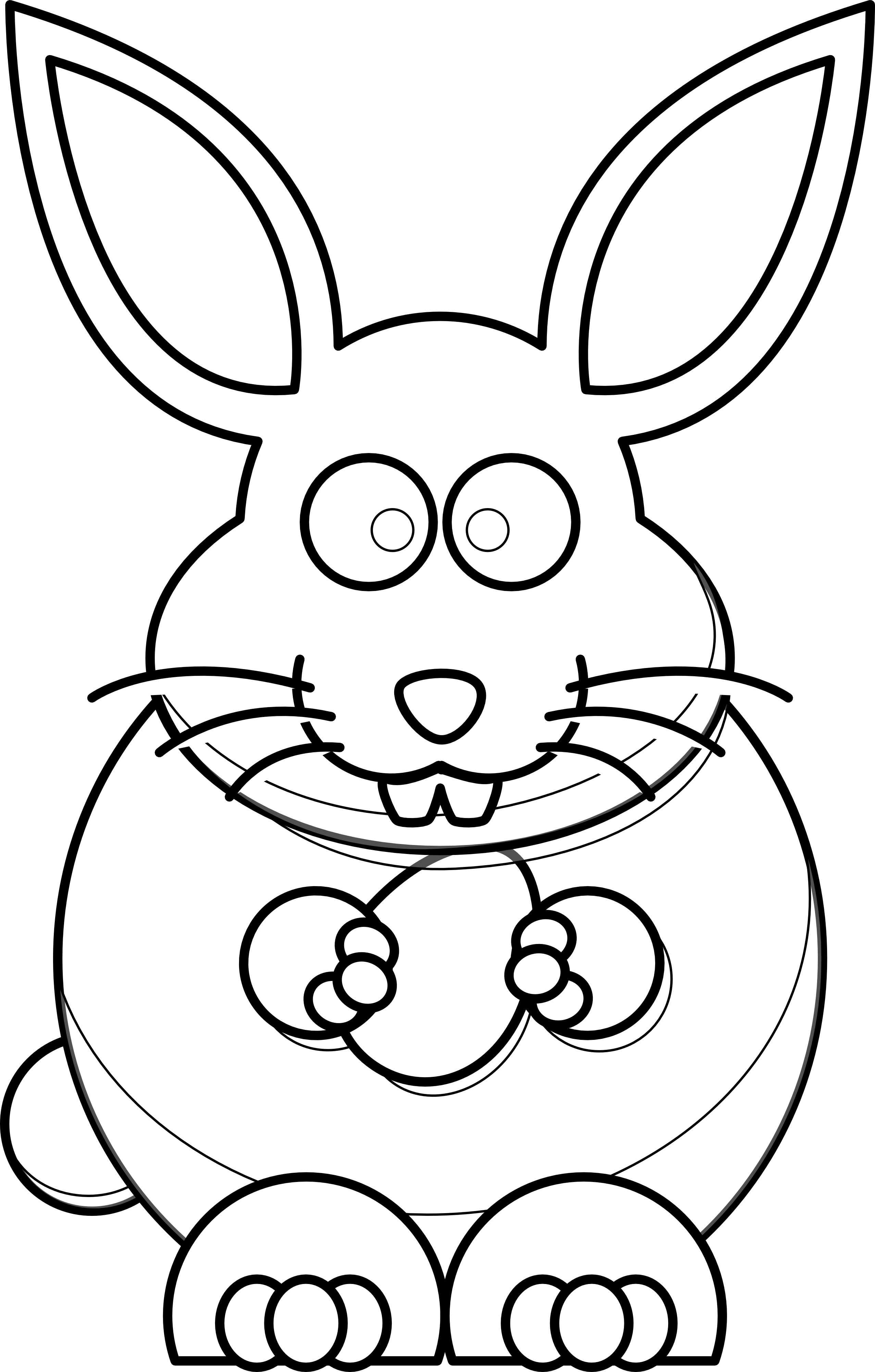 Cartoon Bunny Black White Line Art Scalable Vector Graphics SVG ...