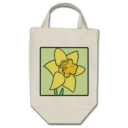 Cartoon Clip Art Daffodil Spring Garden Flower Bag - Zazzle.com.au