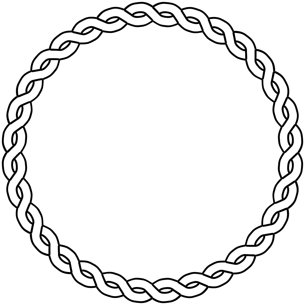 Rope Border Circle Dna Black White Line Art Coloring Book ...