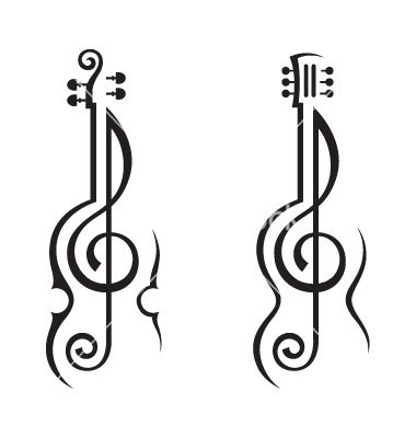 Violin guitar and treble clef vector | Graphic Design | Pinterest