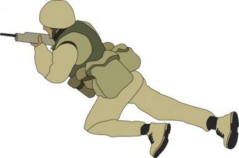 Crawling Soldier Clip Art | Free Vector Download - Graphics ...