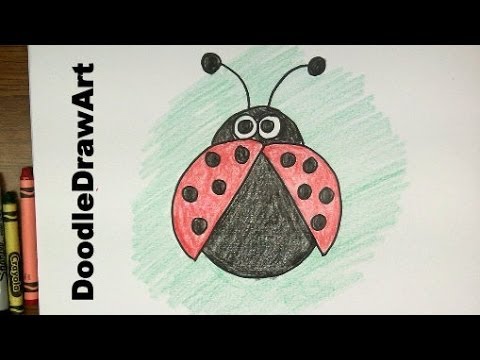 How To Draw a Ladybug! Easy Cartoon Lady Bug tutorial - For Kids ...