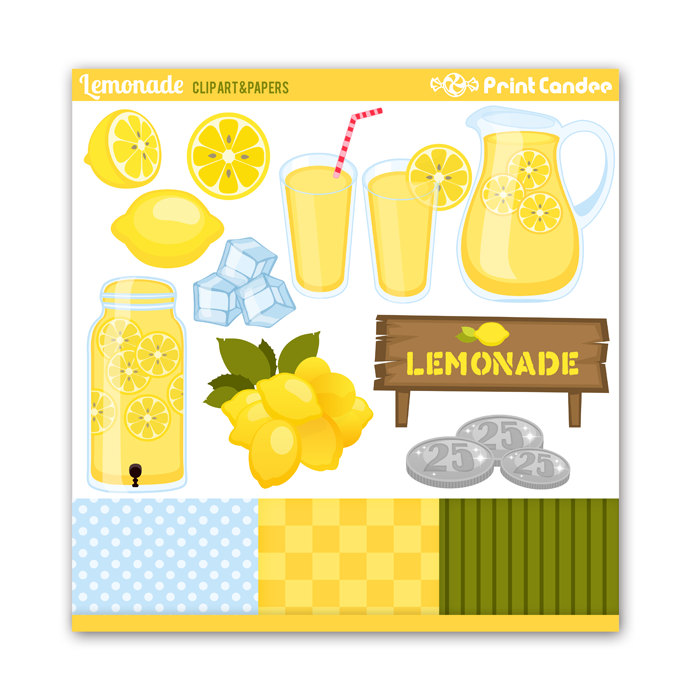 Lemonade Digital Clip Art Personal and Commercial by printcandee