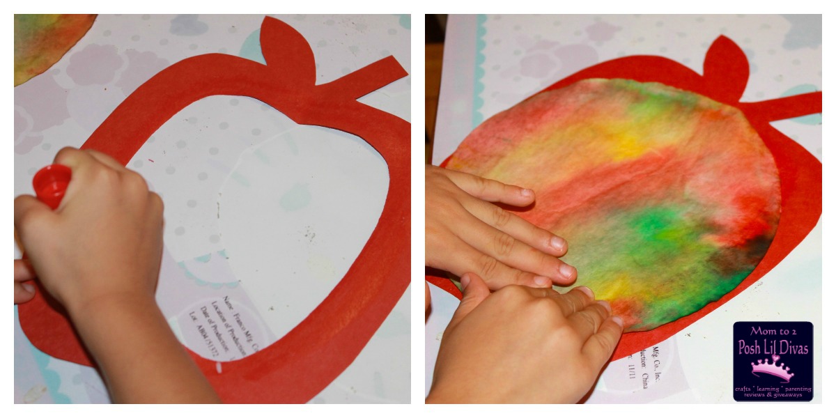 Mom to 2 Posh Lil Divas: Fall Crafts: Coffee Filter Apple Art for Kids