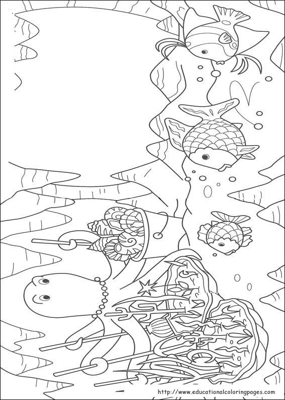 Rainbow Fish Coloring Pages free For Kids